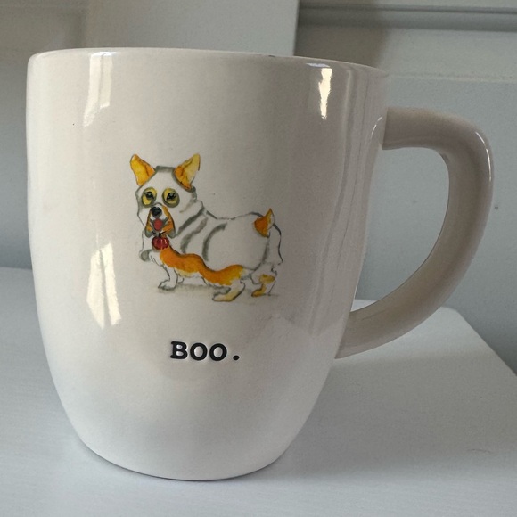 Rae Dunn Boo Corgi Mug - White and Orange - Picture 1 of 4